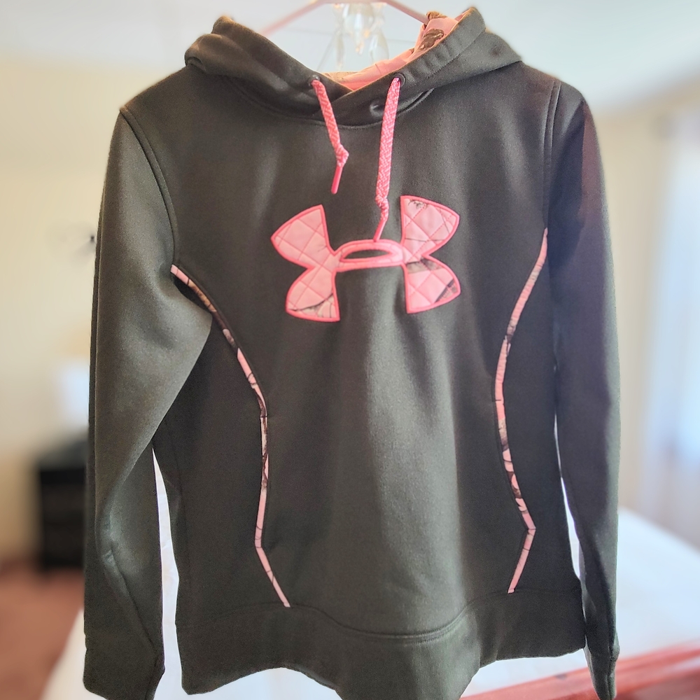 Under Armour Black Hoodie with Pink Logo